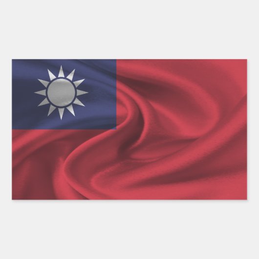 Sticker Rectangulaire Drapeau Taïwan (Devant)