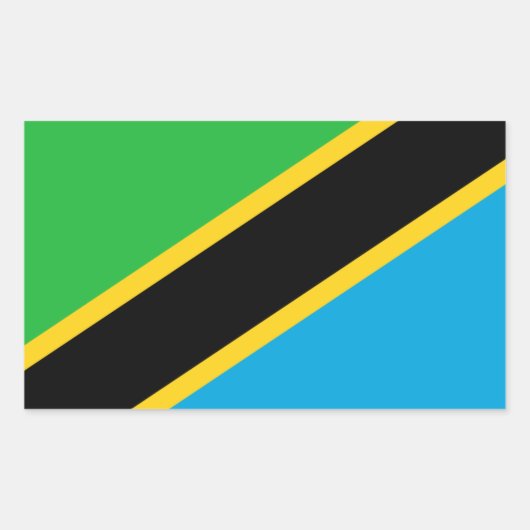 Sticker Rectangulaire Drapeau tanzanien, Drapeau de Tanzanie (Devant)