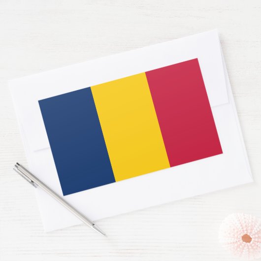 Sticker Rectangulaire Drapeau Tchad (Enveloppe)