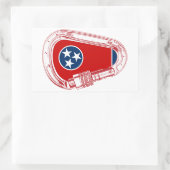 Sticker Rectangulaire Drapeau Tennessee Escalade carabiner (Sac)