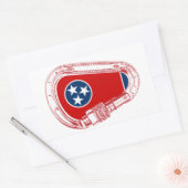 Sticker Rectangulaire Drapeau Tennessee Escalade carabiner (Enveloppe)