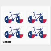 Sticker Rectangulaire Drapeau Texas Cyclisme (Feuille)