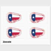 Sticker Rectangulaire Drapeau Texas Escalade carabiner (Feuille)