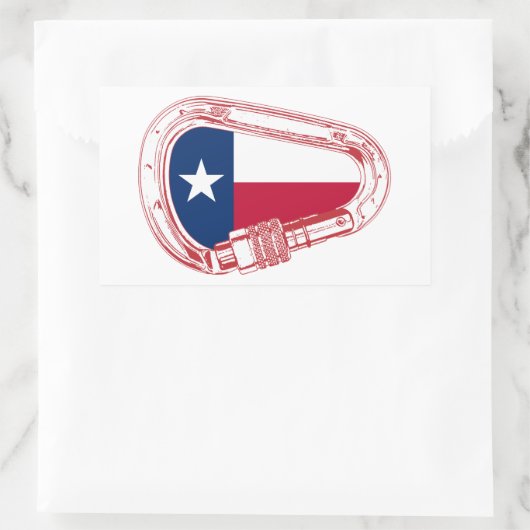 Sticker Rectangulaire Drapeau Texas Escalade carabiner (Sac)