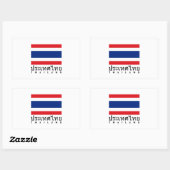 Sticker Rectangulaire Drapeau Thaïlande (Feuille)