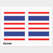 Sticker Rectangulaire Drapeau Thaïlande (Feuille)
