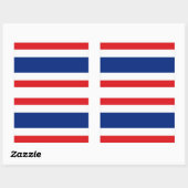 Sticker Rectangulaire Drapeau Thaïlande (Feuille)