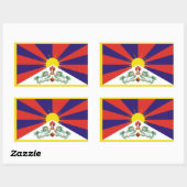 Sticker Rectangulaire Drapeau tibétain (Feuille)