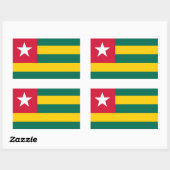 Sticker Rectangulaire Drapeau togolais, Drapeau du Togo (Feuille)