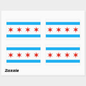 Sticker Rectangulaire Drapeau traditionnel de Chicago (Feuille)