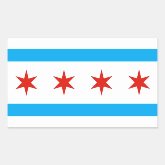 Sticker Rectangulaire Drapeau traditionnel de Chicago (Devant)