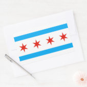 Sticker Rectangulaire Drapeau traditionnel de Chicago (Enveloppe)