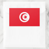 Sticker Rectangulaire Drapeau Tunisie/Tunisie (Sac)