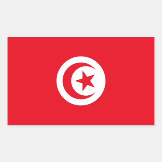 Sticker Rectangulaire Drapeau Tunisie/Tunisie (Devant)