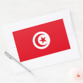 Sticker Rectangulaire Drapeau Tunisie/Tunisie (Enveloppe)