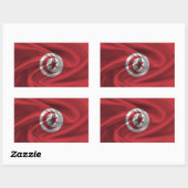 Sticker Rectangulaire Drapeau tunisien (Feuille)