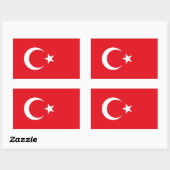 Sticker Rectangulaire Drapeau turc (Feuille)