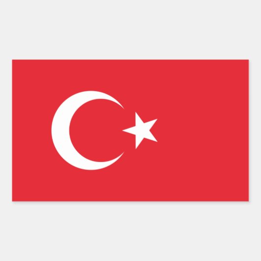 Sticker Rectangulaire Drapeau turc (Devant)