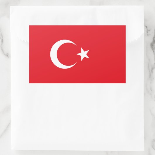 Sticker Rectangulaire Drapeau turc (Sac)