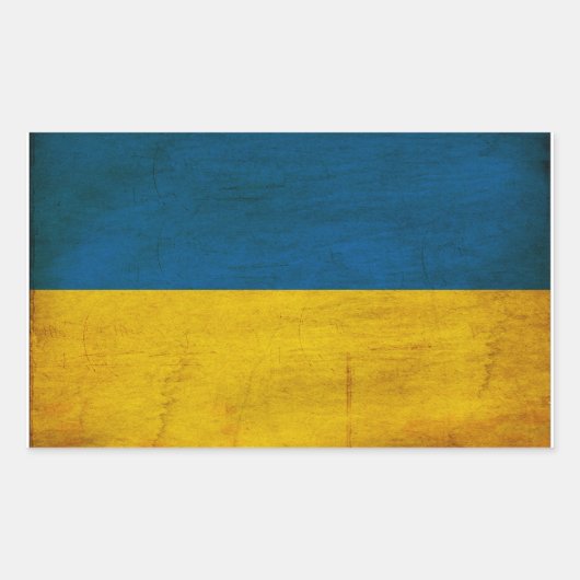 Sticker Rectangulaire Drapeau Ukraine (Devant)