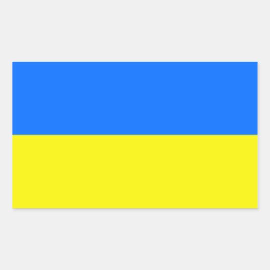 Sticker Rectangulaire Drapeau Ukraine (Devant)