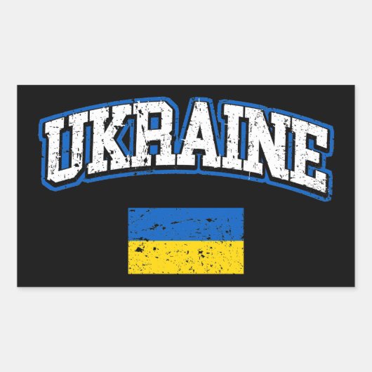 Sticker Rectangulaire Drapeau Ukraine (Devant)