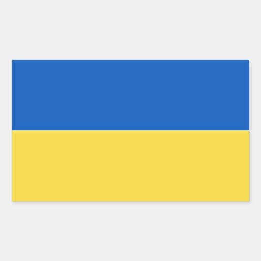 Sticker Rectangulaire Drapeau Ukraine (Devant)