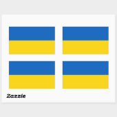 Sticker Rectangulaire Drapeau Ukraine/Ukraine (Feuille)
