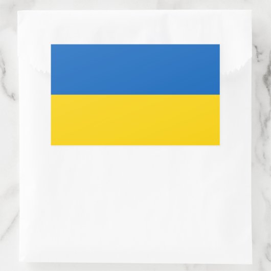 Sticker Rectangulaire Drapeau Ukraine/Ukraine (Sac)