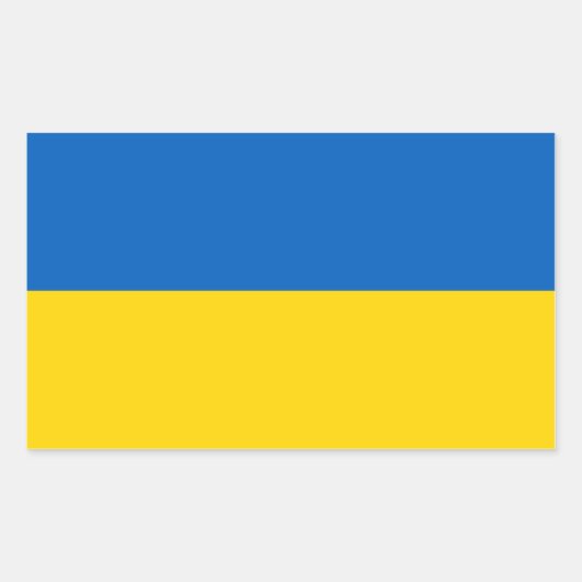 Sticker Rectangulaire Drapeau Ukraine/Ukraine (Devant)