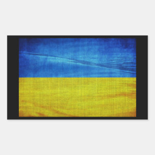 Sticker Rectangulaire Drapeau ukrainien stylisé