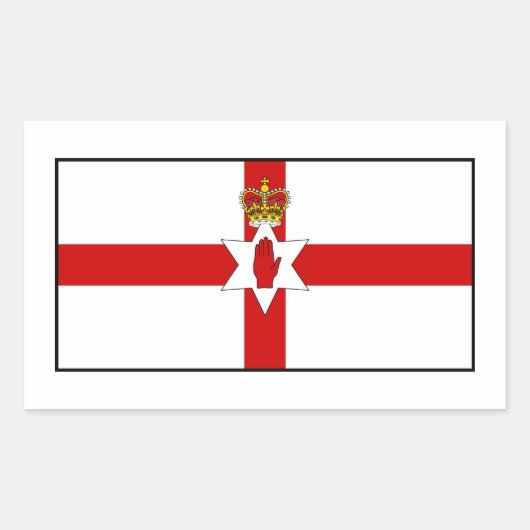 Sticker Rectangulaire Drapeau Ulster Banner Irlande du Nord (Devant)