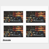 Sticker Rectangulaire Drapeau Union, Étoiles et rayures, Moto (Feuille)