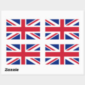 Sticker Rectangulaire Drapeau Union Jack du Royaume-Uni - Version authen (Feuille)