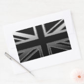 Sticker Rectangulaire Drapeau Union Jack gris noir et argent (Enveloppe)