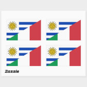 Sticker Rectangulaire Drapeau uruguayen (Feuille)