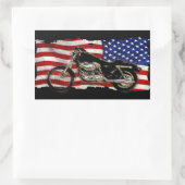 Sticker Rectangulaire Drapeau US, Étoiles et rayures, Moto, Moto (Sac)
