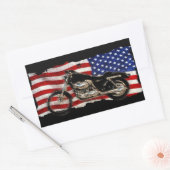Sticker Rectangulaire Drapeau US, Étoiles et rayures, Moto, Moto (Enveloppe)