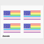 Sticker Rectangulaire Drapeau USA Beau (Feuille)