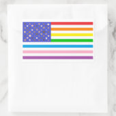 Sticker Rectangulaire Drapeau USA Beau (Sac)