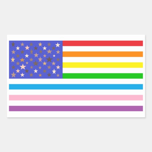 Sticker Rectangulaire Drapeau USA Beau (Devant)