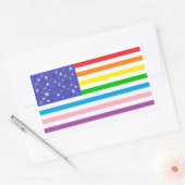 Sticker Rectangulaire Drapeau USA Beau (Enveloppe)
