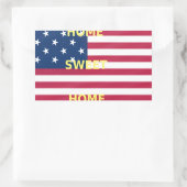 Sticker Rectangulaire Drapeau USA "Home Sweet Home" Art Imprimer (Sac)