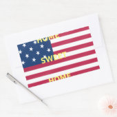 Sticker Rectangulaire Drapeau USA "Home Sweet Home" Art Imprimer (Enveloppe)