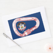 Sticker Rectangulaire Drapeau Utah Escalade carabiner (Enveloppe)