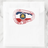 Sticker Rectangulaire Drapeau Utah Escalade carabiner (Sac)