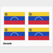 Sticker Rectangulaire Drapeau Venezuela/Venezuela (Feuille)
