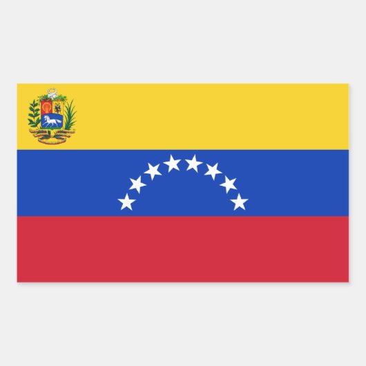 Sticker Rectangulaire Drapeau Venezuela/Venezuela (Devant)