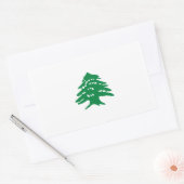 Sticker Rectangulaire Drapeau vert du cèdre libanais (Enveloppe)
