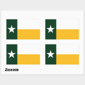 Sticker Rectangulaire Drapeau vert et or du Texas (Feuille)